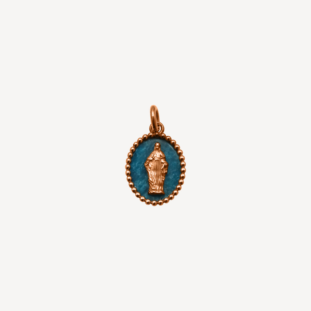 MEDAILLE VIERGE MARIE BLEU FONCE (PETITE)