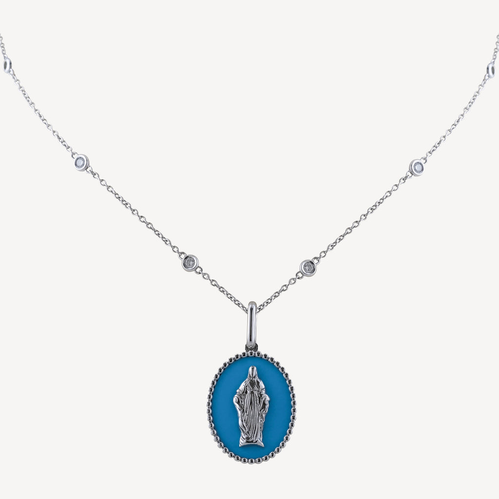 MEDAL  VIRGIN MARY BLUE