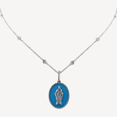 MEDAILLE BLEUE VIERGE MARIE