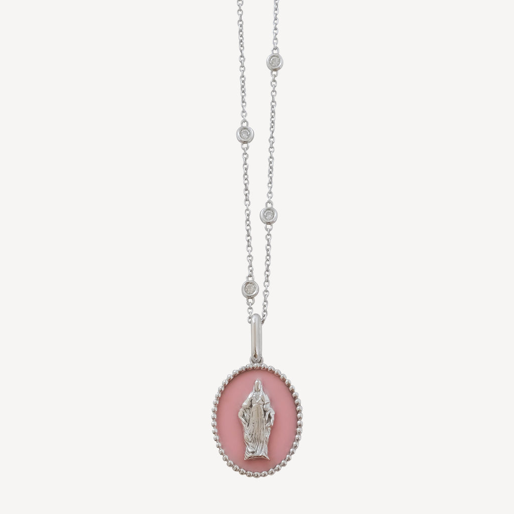 MEDAL VIRGIN MARY LIGHT PINK